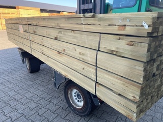 Ca. 300x Vuren Panlatten Groen Geïmpregneerd, 21x36mm, lengte 390cm